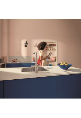 Grohe Комплект змішувача для кухні з висувним виливом Blue Pure Minta з фільтром зворотного осмосу Ecosoft P’URE AQUACALCIUM Mint (MO67530601DC)