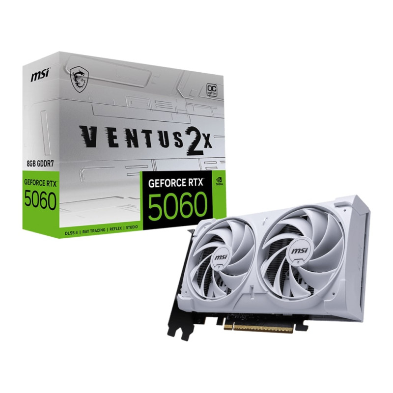 MSI Відеокарта GeForce RTX 5060 8GB GDDR7 VENTUS 2X OC WHITE