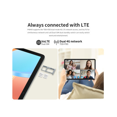 TECLAST Планшет P40HD 10.1" 8GB, 128GB, LTE, 6000mAh, Android, сірий