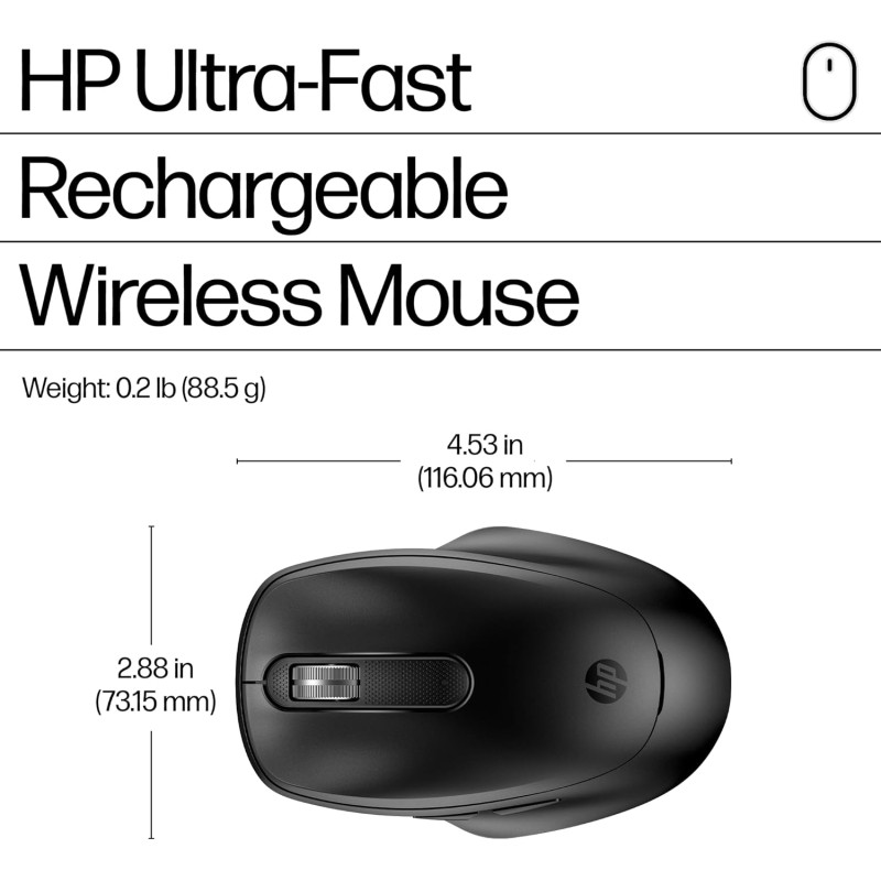 HP Миша 510 Ultra-Fast Rechargeable, USB-A/WL, чорний