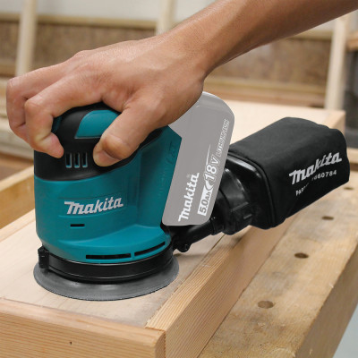 Makita Шліфмашина ексцентрикова DBO180Z акумуляторна, 18В, 125мм, 7000/9500/11000 об/хв, 1.7 кг, SOLO