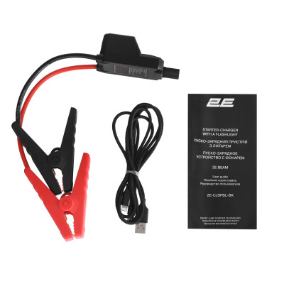 2E Пуско-зарядний пристрій Beam з ліхтарем, 8000 mAh, 1xUSB/3 A