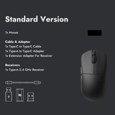 Lemokey Миша G1 USB-A/USB-C/WL/BT, 8K, чорний