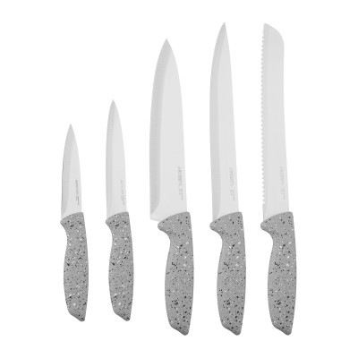 ARDESTO Набір ножів з блоком Gemini, 6 предметів, нержавіюча сталь, пластик, сірий