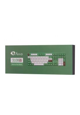 Akko Клавіатура механічна 3108 DS Matcha Red Bean 108Key, CS Pink V2, USB-A, EN/UKR, No Led, Зелений