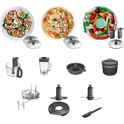 Kenwood Кухонні комбайни MultiPro Express, 1000Вт, чаша-пластик, корпус-пластик, насадок-5, срібний