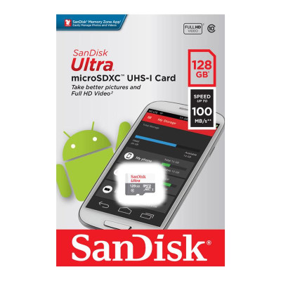 SanDisk Карта пам'яті microSD 128GB C10 UHS-I R100MB/s Ultra