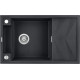 Deante Мийка кухонна Magnetic, граніт, прямокутник, з крилом, 820х500х219мм, чаша - 1, накладна, металічний графіт