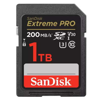SanDisk Карта пам'яті SD 1TB C10 UHS-I U3 R200/W140MB/s Extreme Pro V30