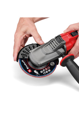 Einhell Шліфмашина кутова акумуляторна TP-AG 18/125 F Li BL - Solo, PXC, 18В, безщіткова, 125 мм, 8500 об/хв, плоский редуктор, 1.57кг (без АКБ та ЗП)