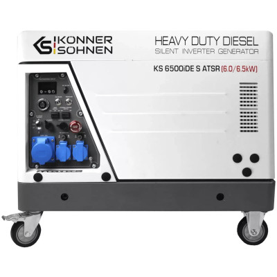 Könner & Söhnen Генератор дизельний інверторний KS 6500iDE S ATSR у шумозахисному кожусі 230В, 6.0-6.5кВт, електростартер, 119кг