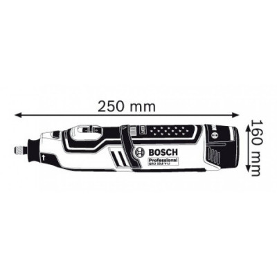 Bosch Шліфмашина шліфувально-гравірувальна акумуляторна Professional GRO 12V-35 12В 5000об/хв 0.62кг без АКБ та ЗП