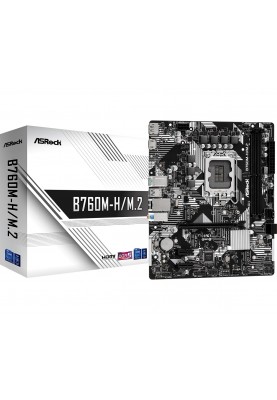 ASRock Материнська плата B760M-H/M.2 s1700 B760 2xDDR5 M.2 HDMI DP mATX