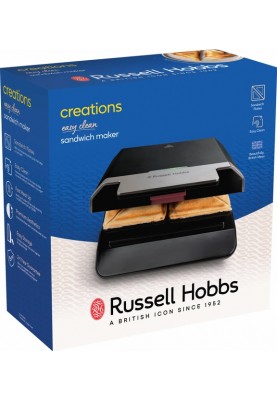 Russell Hobbs Сендвічмейкер, 750Вт, 1 пластина-сендвіч, корпус-пластик, чорний