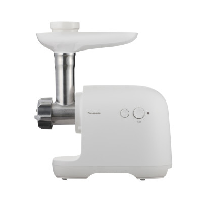Panasonic М'ясорубка, 1700Вт, 3кг/мин, 3 решітки, насадка для кеббе, пластик, білий Panasonic М'ясорубка, 1700Вт, 3кг/мин, 3 решітки, насадка для кеббе, пластик, білий