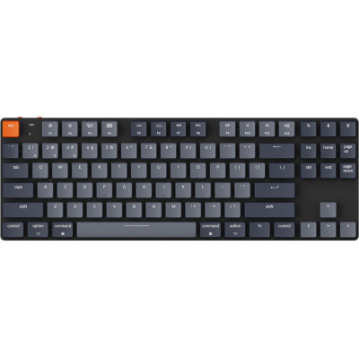 Keychron Клавіатура механічна K1SE 87Key, Gateron Blue, BT/USB-A, Low Profile, EN/UKR, White Led, чорний