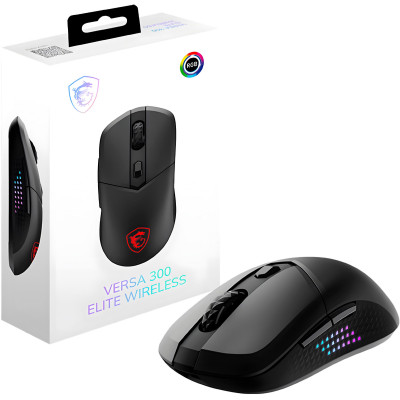 MSI Миша VERSA 300 ELITE W, WIRELESS, RGB, WL, чорний