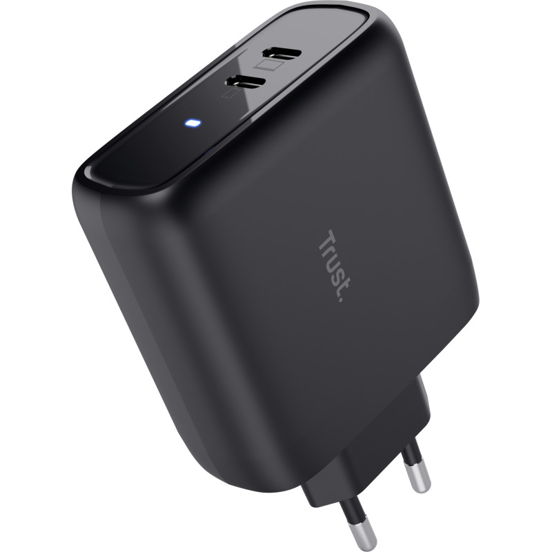 Trust Зарядний пристрій мережевий Maxo 65Вт, 2xUSB-C PD, чорний