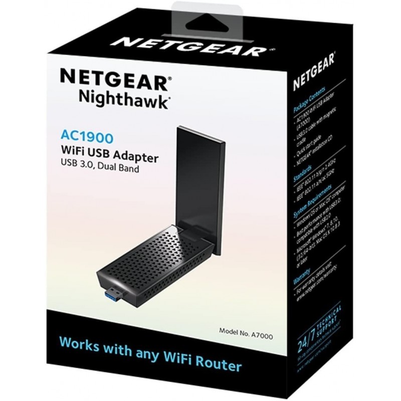 NETGEAR WiFi-адаптер A7000 Nighthawk AC1900, USB 3.0, зовнішн. ант.