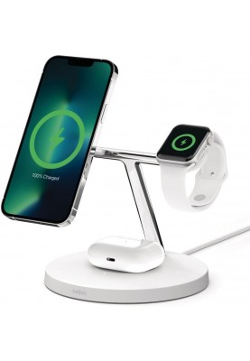 Belkin Зарядне бездротовий пристрій 3в1 MagSafe iPhone/Watch/AirPods, білий