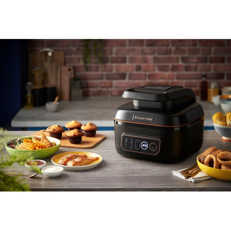 Russell Hobbs Мультипіч SatisFry Air&Grill, 1745Вт, чаша-5.5л, сенсорне керув., алюміній/пластик,чорно-помаранчевий