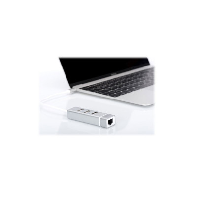 Digitus Хаб USB-C > 3xUSB-A/RJ45