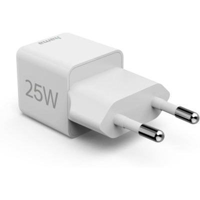 HAMA Зарядний пристрій мережевий 25Вт USB-С, PD, білий