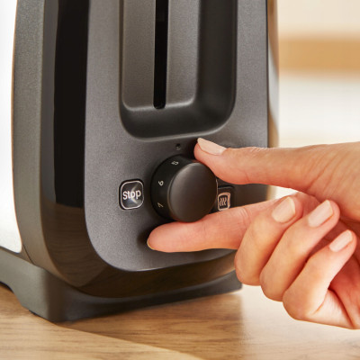 Tefal Тостер Subito 1100Вт, розморожування, щипці, нерж. сталь, чорний
