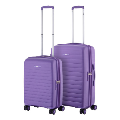 2E Набір валіз 2E, Aero, поліпропілен, (M+S), TSA, 4 колеса, EXP, лавандовий