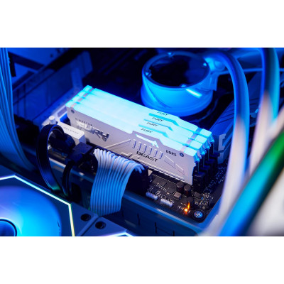 Kingston Пам'ять ПК DDR5 32GB 6000 FURY Beast Білий RGB EXPO