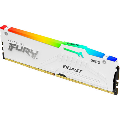 Kingston Пам'ять ПК DDR5 32GB 5200 FURY Beast Білий RGB XMP Kingston Пам'ять ПК DDR5 32GB 5200 FURY Beast Білий RGB XMP