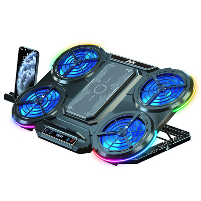 2E Gaming Підставка для ноутбука CPG-008, до 15.6", 2xUSB-A, LCD/phone holder/semiconductor cooling pad, RGB, чорний