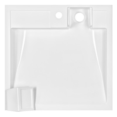 ARDESTO Раковина, умивальник ARDESTO Charlie, штучний камінь, прямокут., з отвором для змішувача, без переливу, 595х595х115мм, накладний, білий