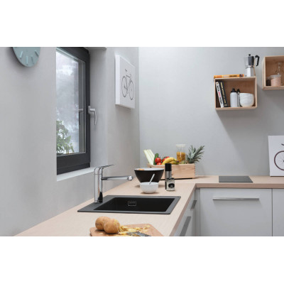 Hansgrohe Змішувач для кухні Focus M42, довж.виливу - 217мм, поворотний, 1важіль, KM120TiltFunction, хром