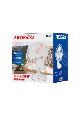 ARDESTO Вентилятор настільний FT-23A, 23 см, 2 швидкості, білий