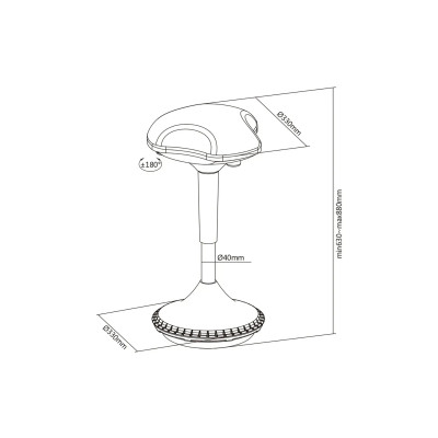 Digitus Стілець DIGITUS Ergonomic Standing Chair Digitus Стілець DIGITUS Ergonomic Standing Chair