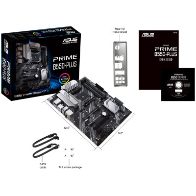 ASUS Материнська плата PRIME B550-PLUS sAM4 B550 4xDDR4 M.2 HDMI DP ATX