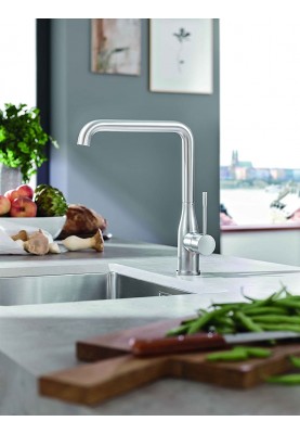 Grohe Змішувач для кухні Accent, довж.виливу - 220мм, поворотний, 1важіль, супер сталь