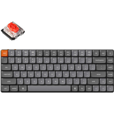 Keychron Клавіатура механічна K3 Max 84Key, Gateron MX 2.0 Red, WL/BT/USB-A, QMK, Hot-swap, EN/UKR, RGB, чорний