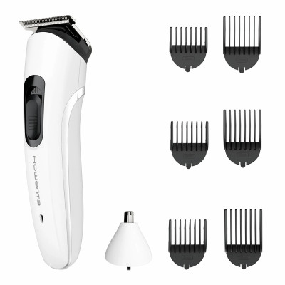 Rowenta Тример Trim&Style, для бороди, носа, вусів та голови, мережа+акум., насадок-7, сталь, білий