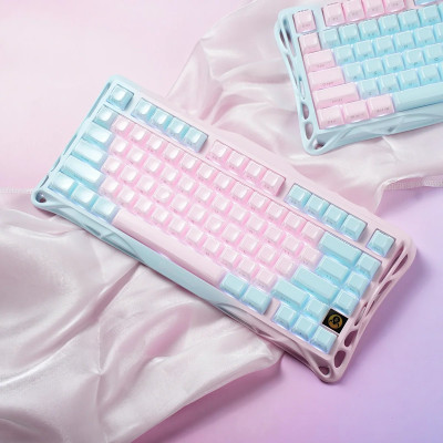 GravaStar Клавіатура механічна GravaStar Mercury K1 Lite 80keys, GravaStar x BSUN Grey, BT/WL/USB, Lumen Rose