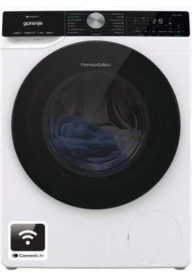 Gorenje Пральна машина фронтальна, 10кг, 1400, A+++, 60см, дисплей, інвертор, пара, Wi-Fi, підсвітка барабану, білий