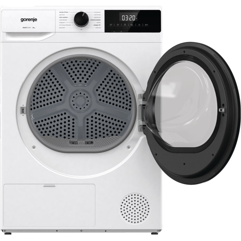 Gorenje Сушильна машина DHNE82/P конденсаційна, 8кг, А++, 60см, дисплей, білий