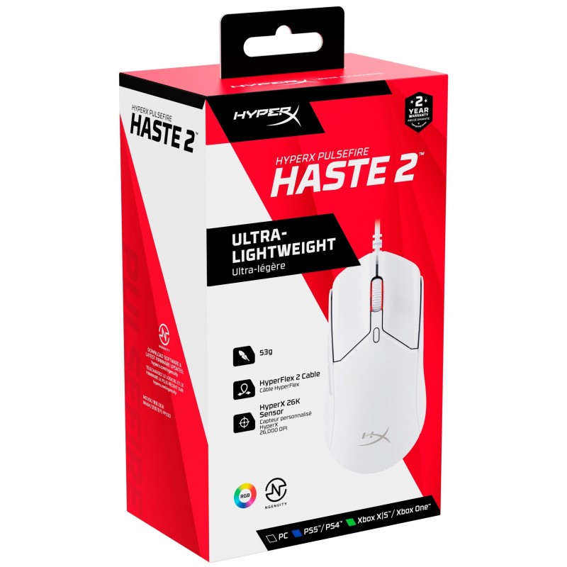 HyperX Миша Pulsefire Haste 2 USB, White