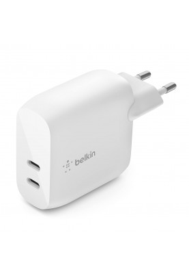 Belkin Зарядний пристрій мережевий 40Вт 2хUSB-С PD, білий