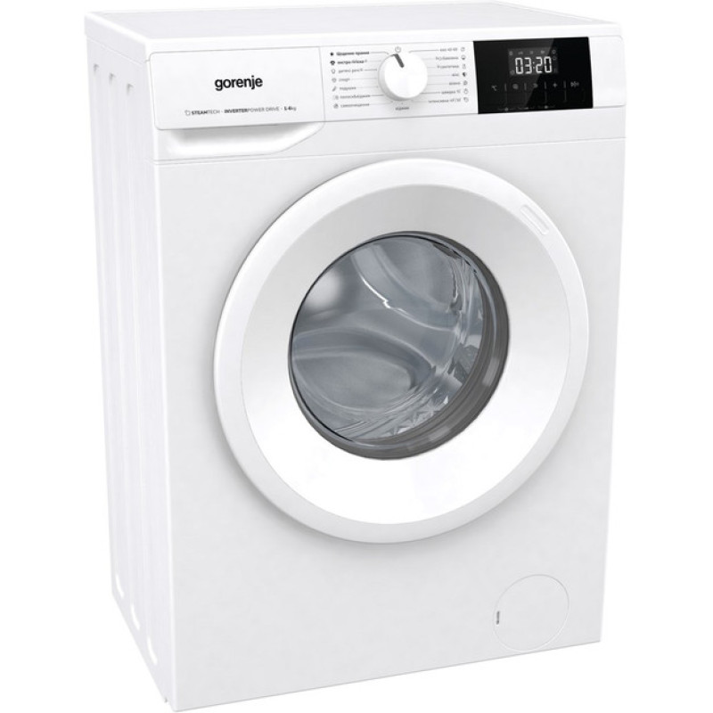 Gorenje Пральна машина фронтальна, 6кг, 1000, A+++, 43.5см, дисплей, пар, інвертор, білий