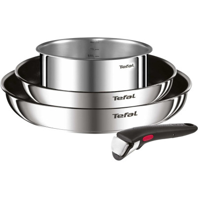 Tefal Набір посуду Tefal Ingenio Cook Eat, 4предмети, нержавіюча сталь, бакеліт, сталевий