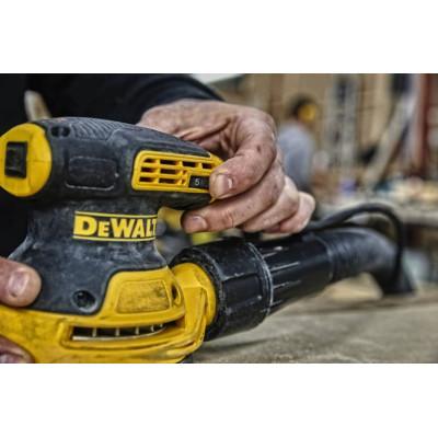DeWALT Шліфмашина ексцентрикова 280Вт 8000-12000об.хв 125мм амплітуда 2.6мм 1.28кг