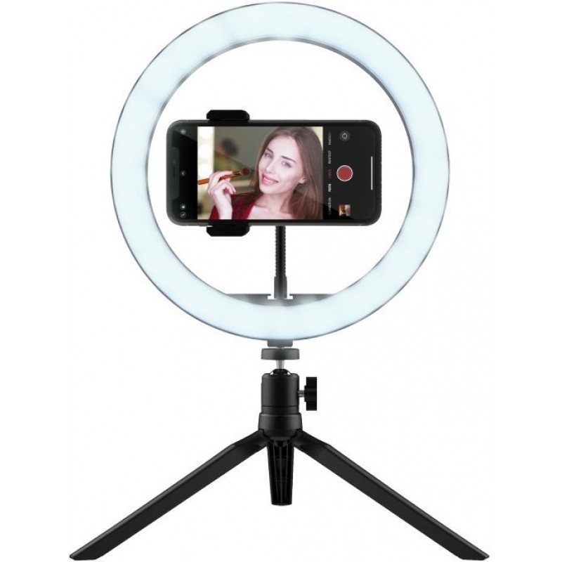 Trust Штатив зі світлодіодним кільцем MakuRing Light Vlogging kit Black