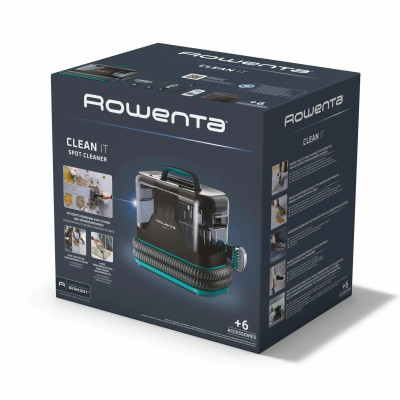 Rowenta Пилосос Rowenta миючий Clean It, 750Вт, конт пилок -1,5л, вода -2,3л, 13500 Па, 4 насадки, чорний Rowenta Пилосос Rowenta миючий Clean It, 750Вт, конт пилок -1,5л, вода -2,3л, 13500 Па, 4 насадки, чорний